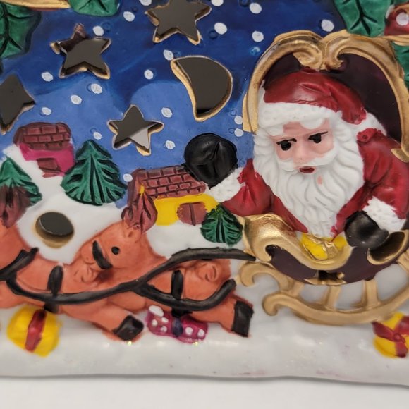 Gift Collection Porcelain CSanta Tealight Votive Candle Holder Christmas Sled - Picture 7 of 13